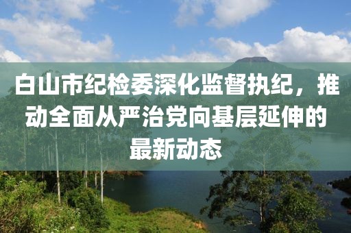 白山市紀檢委深化監(jiān)督執(zhí)紀，推動全面從嚴治黨向基層延伸的最新動態(tài)