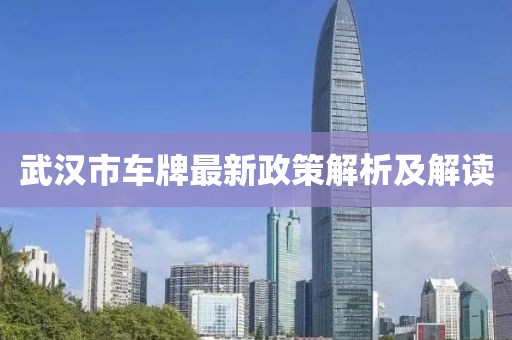 武漢市車牌最新政策解析及解讀