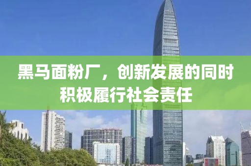 黑馬面粉廠，創(chuàng)新發(fā)展的同時(shí)積極履行社會(huì)責(zé)任