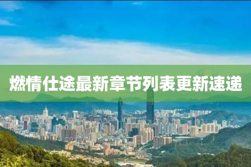 燃情仕途最新章節(jié)列表更新速遞