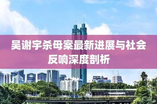 吳謝宇殺母案最新進(jìn)展與社會(huì)反響深度剖析