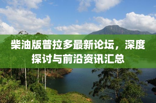 柴油版普拉多最新論壇，深度探討與前沿資訊匯總