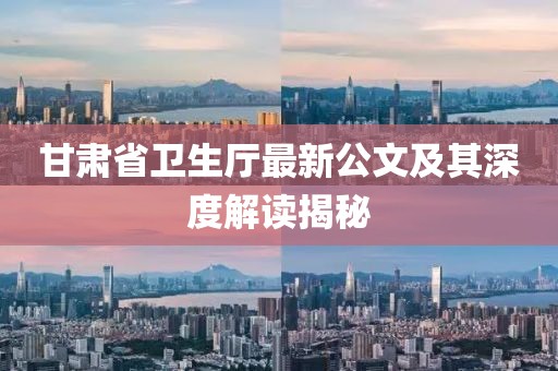 甘肅省衛(wèi)生廳最新公文及其深度解讀揭秘