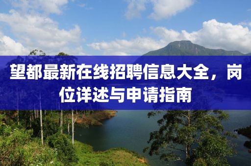 望都最新在線招聘信息大全，崗位詳述與申請(qǐng)指南