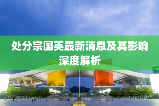 處分宗國英最新消息及其影響深度解析