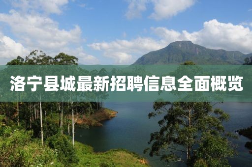 洛寧縣城最新招聘信息全面概覽