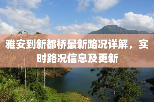 雅安到新都橋最新路況詳解，實時路況信息及更新