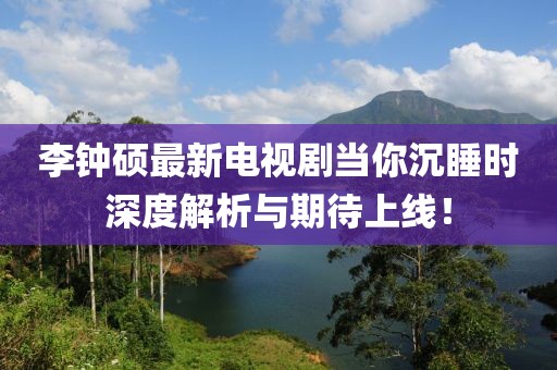 李鐘碩最新電視劇當(dāng)你沉睡時(shí)深度解析與期待上線！