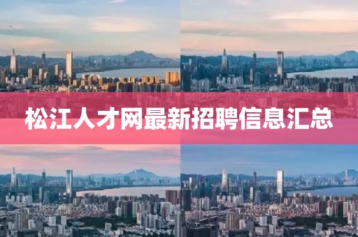 松江人才網(wǎng)最新招聘信息匯總