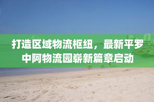 打造區(qū)域物流樞紐，最新平羅中阿物流園嶄新篇章啟動