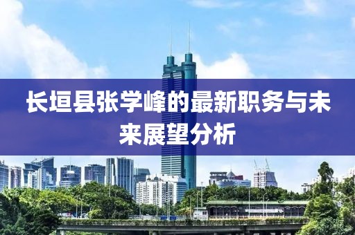 長(zhǎng)垣縣張學(xué)峰的最新職務(wù)與未來展望分析