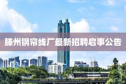 滕州鋼簾線廠最新招聘啟事公告