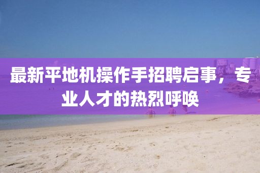 最新平地機操作手招聘啟事，專業(yè)人才的熱烈呼喚