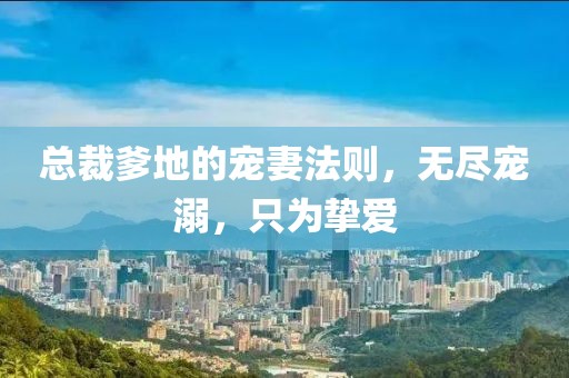 總裁爹地的寵妻法則，無盡寵溺，只為摯愛