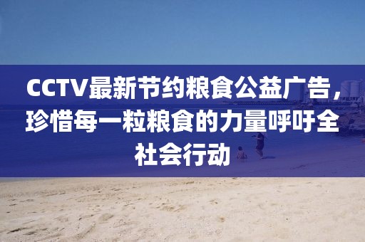 CCTV最新節(jié)約糧食公益廣告，珍惜每一粒糧食的力量呼吁全社會(huì)行動(dòng)