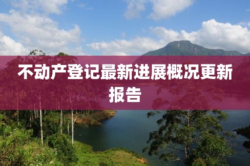 不動產(chǎn)登記最新進展概況更新報告