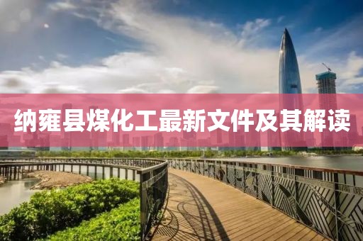 納雍縣煤化工最新文件及其解讀