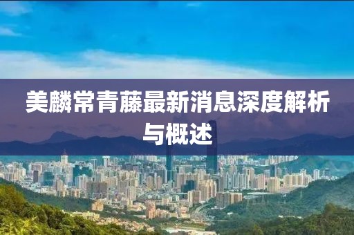 美麟常青藤最新消息深度解析與概述