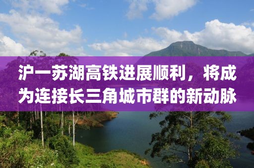 滬一蘇湖高鐵進(jìn)展順利，將成為連接長三角城市群的新動(dòng)脈