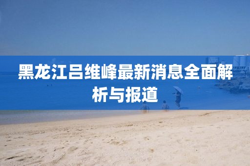 黑龍江呂維峰最新消息全面解析與報道