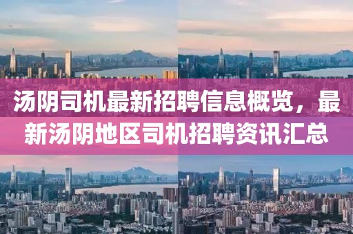 湯陰司機最新招聘信息概覽，最新湯陰地區(qū)司機招聘資訊匯總