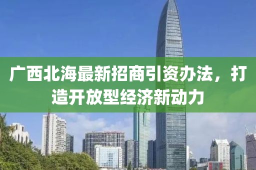 廣西北海最新招商引資辦法，打造開放型經(jīng)濟(jì)新動力