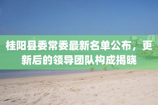 桂陽縣委常委最新名單公布，更新后的領(lǐng)導(dǎo)團隊構(gòu)成揭曉