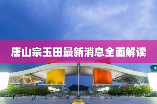 唐山宗玉田最新消息全面解讀