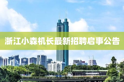 浙江小森機(jī)長(zhǎng)最新招聘啟事公告