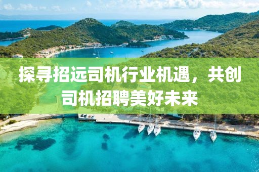 探尋招遠(yuǎn)司機(jī)行業(yè)機(jī)遇，共創(chuàng)司機(jī)招聘美好未來
