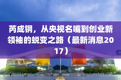 芮成鋼，從央視名嘴到創(chuàng)業(yè)新領(lǐng)袖的蛻變之路（最新消息2017）