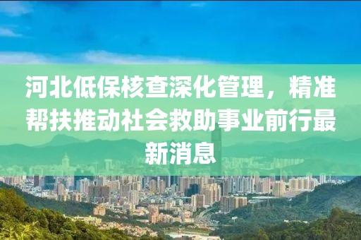 河北低保核查深化管理，精準(zhǔn)幫扶推動社會救助事業(yè)前行最新消息