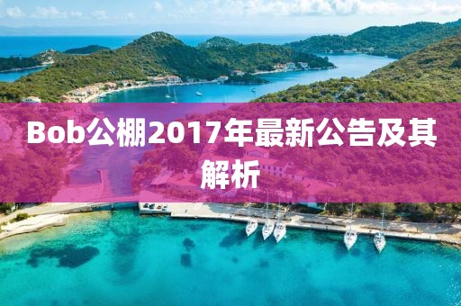 Bob公棚2017年最新公告及其解析