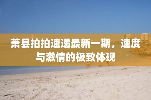 蕭縣拍拍速遞最新一期，速度與激情的極致體現(xiàn)